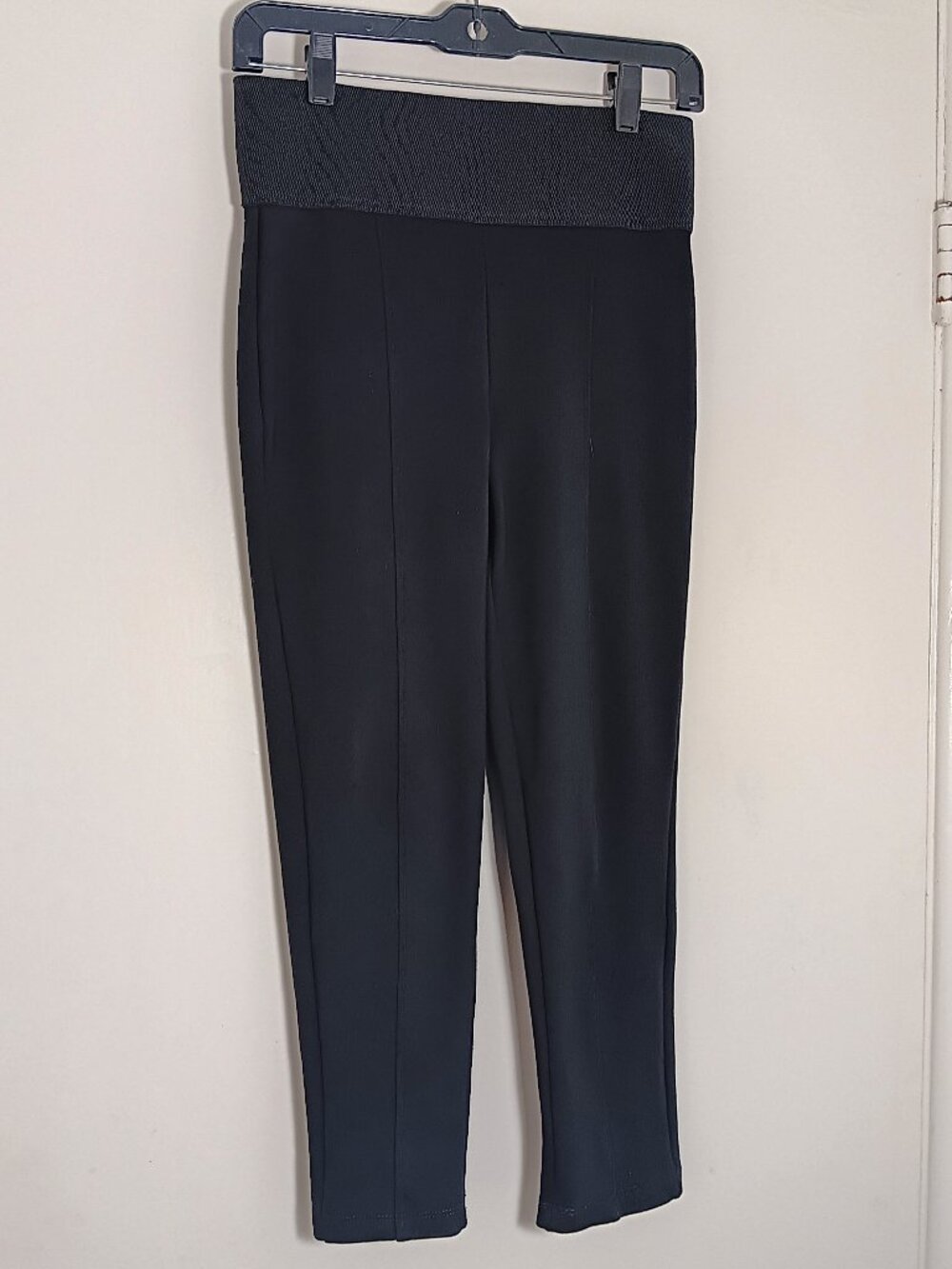 Calvin klein black strech pants petite small slim work office minimal